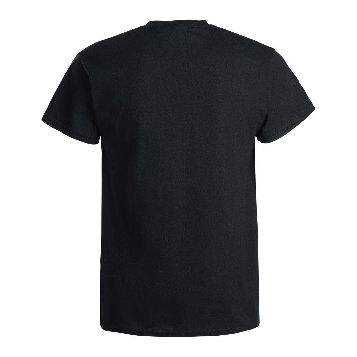 a black shirt back view.