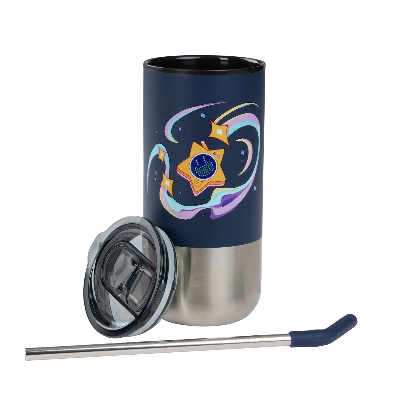 Glowby 16oz Stainless Tumbler w Straw Navy | Poppy Playtime
