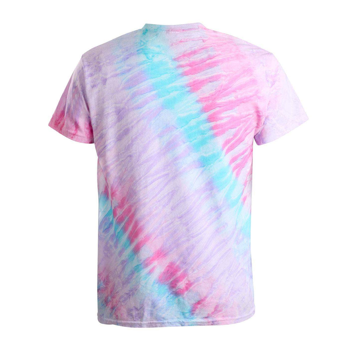 Back view of a Pastel tie-dye T-shirt.