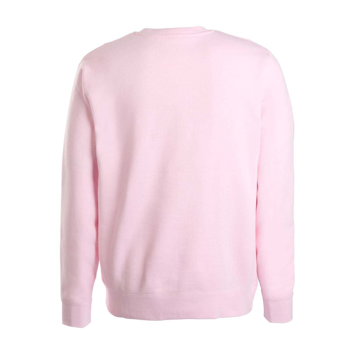 A light pink crewneck sweatshirt shown from the back.